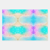 Cute unicorn roze Glitter rainbow aqua monogram Inpakpapier Vel (Voorkant 2)