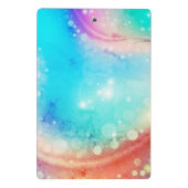 Cute unicorn roze Glitter rainbow aqua monogram Mini Klembord (Achterkant)