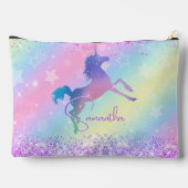 Cute unicorn roze Glitter rainbow monogram Etui (Achterkant)