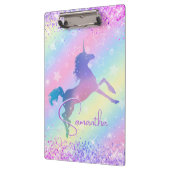 Cute unicorn roze Glitter rainbow monogram Klembord (Links)