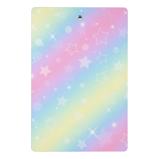 Cute unicorn roze Glitter rainbow monogram Mini Klembord (Achterkant)