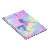 Cute unicorn roze Glitter rainbow monogram Niet va Notitieboek (Rechterzijde)