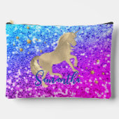 Cute unicorn roze Glitter Regenbooggougrammonogram Etui (Voorkant)