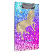 Cute unicorn roze Glitter Regenbooggougrammonogram Klembord (Rechts)