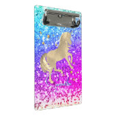 Cute unicorn roze Glitter Regenbooggougrammonogram Mini Klembord (Schuin)