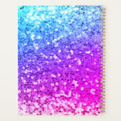Cute unicorn roze Glitter Regenbooggougrammonogram Planner (Achterkant)