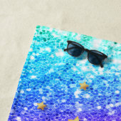 Cute unicorn roze Glitter Regenbooggougrammonogram Strandlaken (In situ)