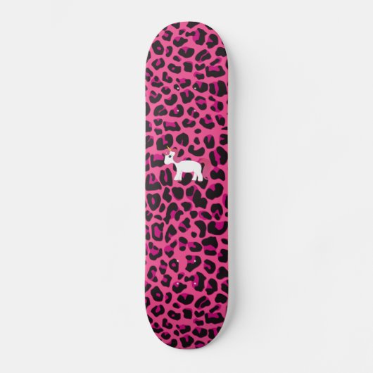 Cute unicorn roze luipaard persoonlijk skateboard (Voorkant)