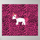 Cute unicorn roze luipaard poster (Voorkant)