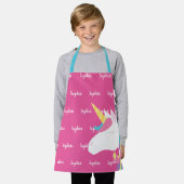 Cute Unicorn roze, speciaal voor Kinderen geperson Schort (Gedragen)