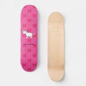 Cute unicorn roze vlinder persoonlijk skateboard (Voorkant)