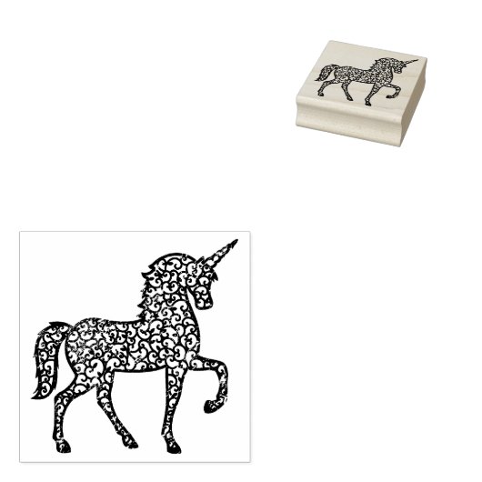 Cute Unicorn Rubberstempel (Gestempeld)