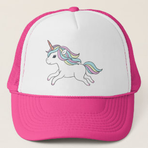 Cute Unicorn Running Girls Trucker Hat Pet