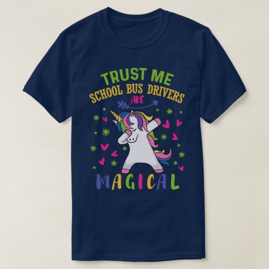 Cute Unicorn School Bus Stuft Gift T-shirt (Design voorkant)