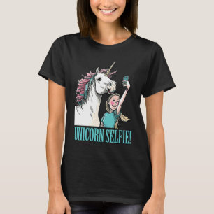Cute Unicorn Selfie Magical Horse Girl Grou T-shirt
