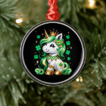 Cute Unicorn Shamrock St Patricks Day Metalen Ornament<br><div class="desc">Cute Unicorn Shamrock St Patricks Day</div>