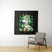 Cute Unicorn Shamrock St Patricks Day Wandkleed (In situ)