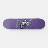 Cute Unicorn Skateboarding Cartoon Paars Persoonlijk Skateboard (Horizontaal)