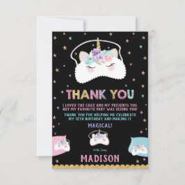 Cute Unicorn Sleep Mask Slumber Sluepover Party Bedankkaart