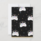 Cute Unicorn Sleep Mask Slumber Sluepover Party Bedankkaart (Achterkant)