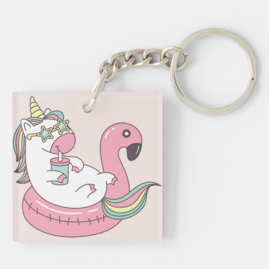 Cute Unicorn Sleutelhanger (Achterkant)