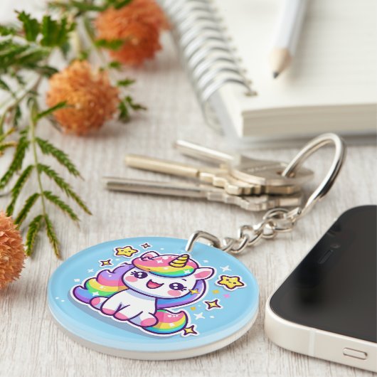 Cute Unicorn Sleutelhanger (Voorkant Rechts)