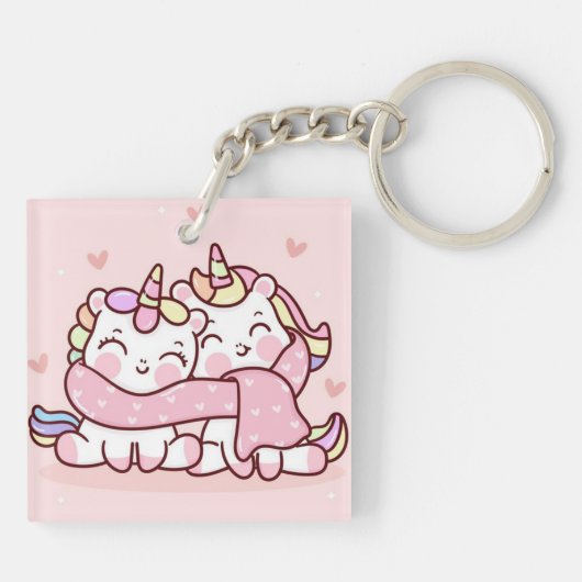 Cute Unicorn Sleutelhanger (Achterkant)