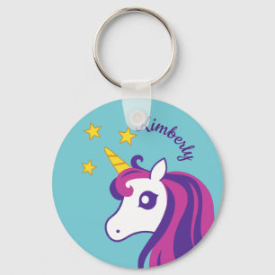 Cute unicorn sleutelhanger met aangepaste meisjesn