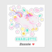 Cute Unicorn - Speciaal Lavender Kinder Klassiek Sticker (Vel)