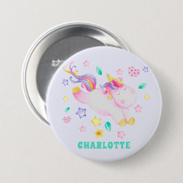Cute Unicorn - Speciaal Lavender Kinder Ronde Button 7,6 Cm