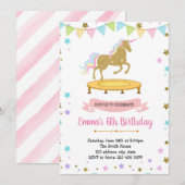 Cute unicorn-springthema kaart (Voorkant / Achterkant)