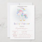 Cute Unicorn Star Rainbow Baby shower Kaart (Voorkant)