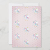 Cute Unicorn Star Rainbow Baby shower Kaart (Achterkant)