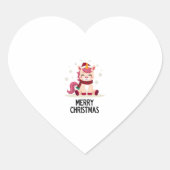 Cute Unicorn Starry Night (4) Hart Sticker (Voorkant)
