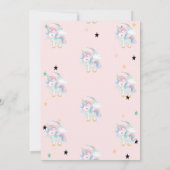Cute Unicorn, Stars Baby shower Invitation Kaart (Achterkant)