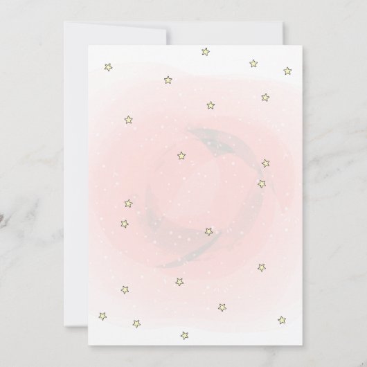 Cute Unicorn, Stars Baby shower Invitation Kaart (Achterkant)