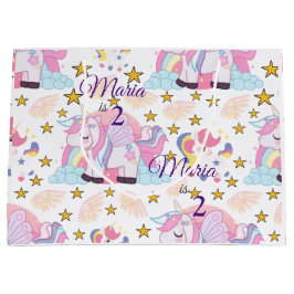 Cute Unicorn Stars Magical Custom Name Groot Cadeauzakje