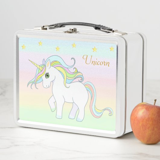 Cute Unicorn & Stars op parelkleuren (In situ)