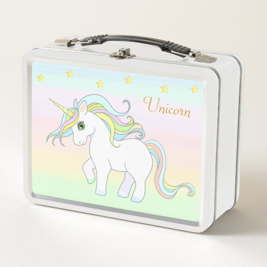 Cute Unicorn & Stars op parelkleuren (Voorkant)