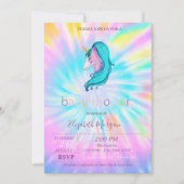 Cute Unicorn Stars Tie Dye Baby shower Kaart (Voorkant)