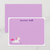 Cute Unicorn Stationery Notitiekaartje (Voorkant / Achterkant)
