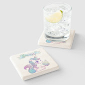 Cute Unicorn Stenen Onderzetter (Zijkant)