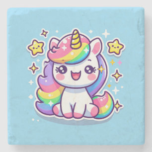 Cute Unicorn Stenen Onderzetter