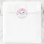 Cute Unicorn, sterren, Wolk, Regenboog Ronde Sticker (Tas)