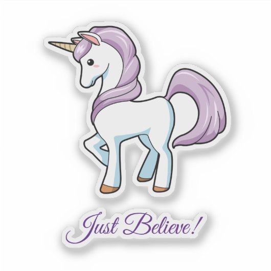 Cute Unicorn Sticker (Voorkant)