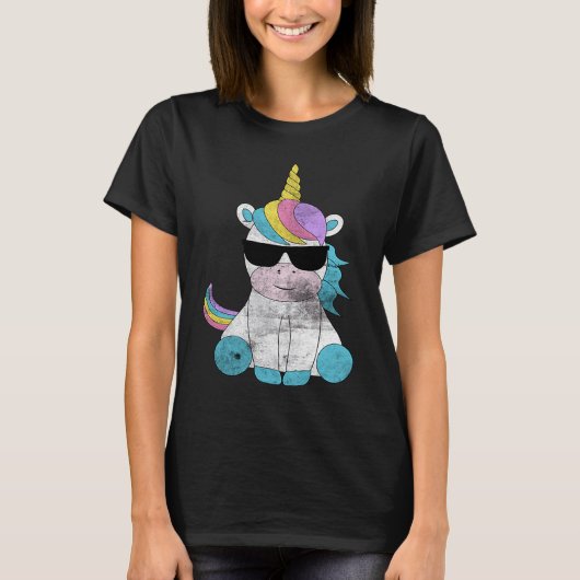 Cute Unicorn Sunglasses Unicorns Magical Creature  T-shirt (Voorkant)