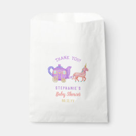 Cute Unicorn Tea Party Baby shower Dank u Bedankzakje