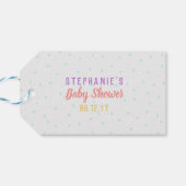 Cute Unicorn Tea Party Baby shower Dank u Cadeaulabel (Achterkant Horizontaal)