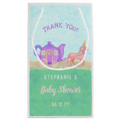Cute Unicorn Tea Party Baby shower Dank u Klein Cadeauzakje (Achterkant)