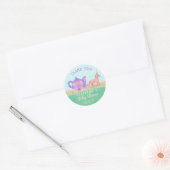 Cute Unicorn Tea Party Baby shower Dank u Ronde Sticker (Envelop)